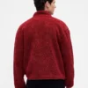 Geri Dönüştürülmüş Sherpa Oversized Logo Fermuarlı Ceket