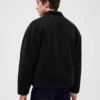 Geri Dönüştürülmüş Sherpa Oversized Logo Fermuarlı Ceket