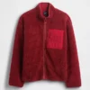 Geri Dönüştürülmüş Sherpa Oversized Logo Fermuarlı Ceket