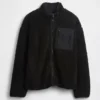 Geri Dönüştürülmüş Sherpa Oversized Logo Fermuarlı Ceket