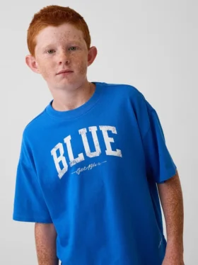 Get Blue Çocuk Gevşek Kesim Logo Tişört