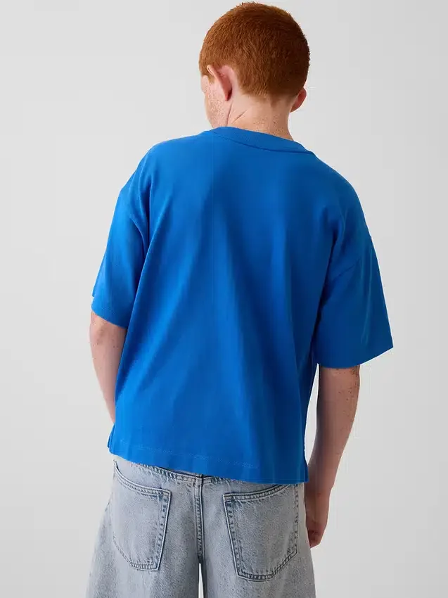 Get Blue Çocuk Gevşek Kesim Logo Tişört