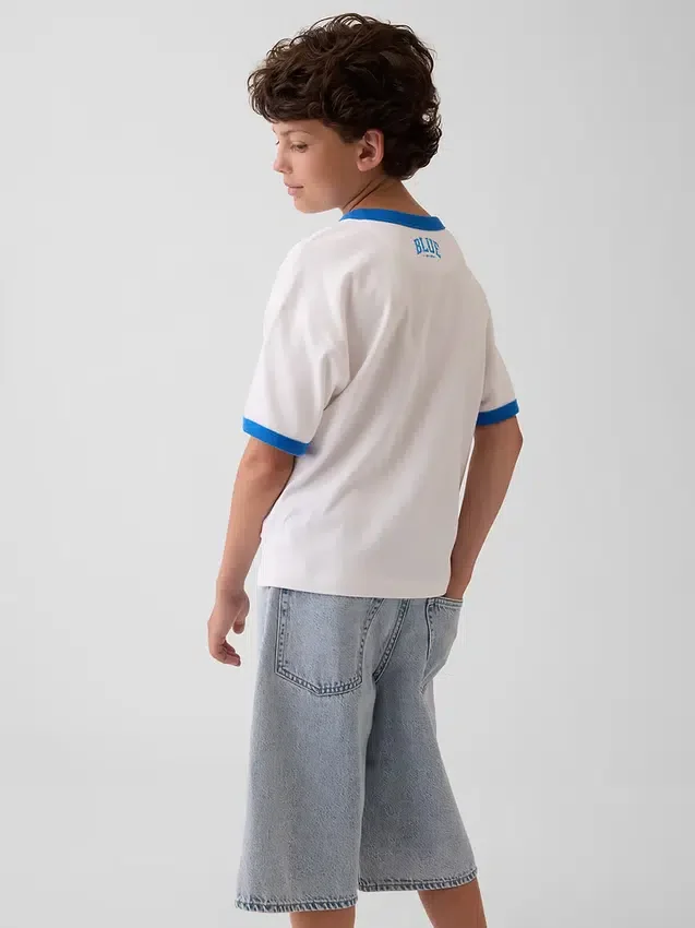 Get Blue Çocuk Gevşek Kesim Logo Tişört