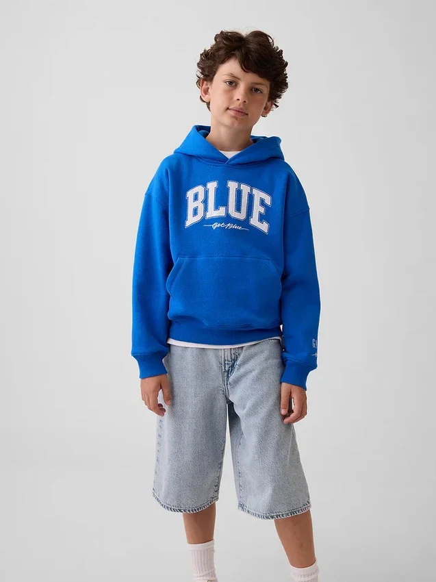 Get Blue Çocuk Vintagesoft Gevşek Kesim Kapüşonlu Sweatshirt