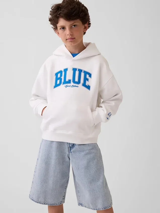 Get Blue Çocuk Vintagesoft Gevşek Kesim Kapüşonlu Sweatshirt