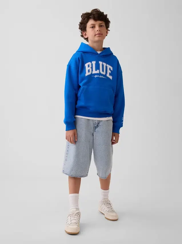 Get Blue Çocuk Vintagesoft Gevşek Kesim Kapüşonlu Sweatshirt
