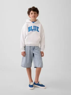 Get Blue Çocuk Vintagesoft Gevşek Kesim Kapüşonlu Sweatshirt