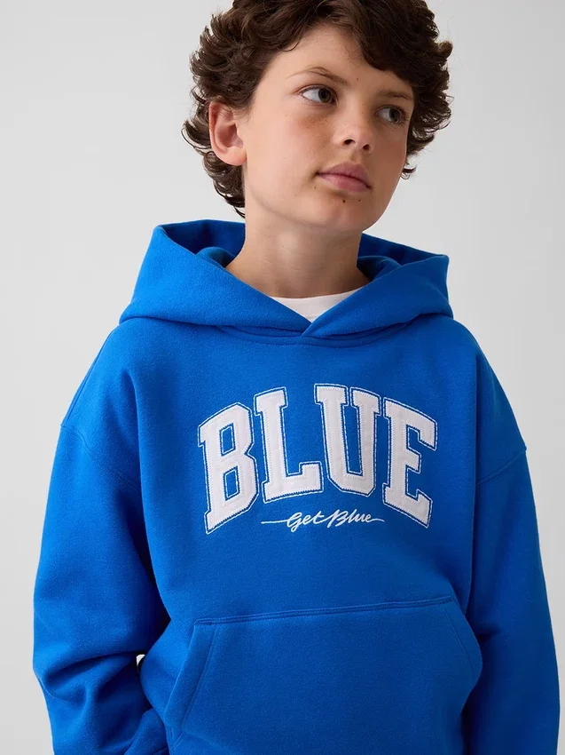 Get Blue Çocuk Vintagesoft Gevşek Kesim Kapüşonlu Sweatshirt