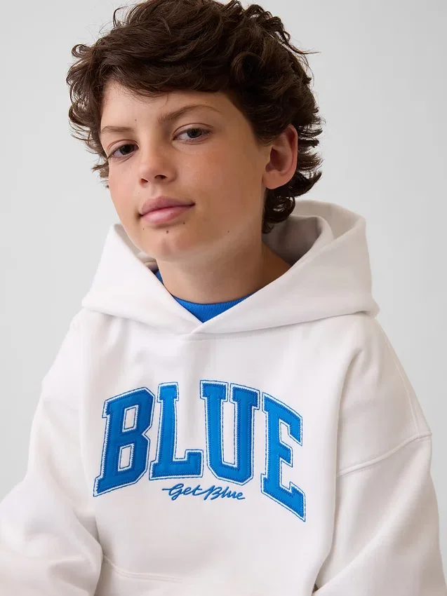Get Blue Çocuk Vintagesoft Gevşek Kesim Kapüşonlu Sweatshirt