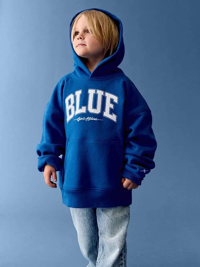 Get Blue Çocuk Vintagesoft Gevşek Kesim Kapüşonlu Sweatshirt