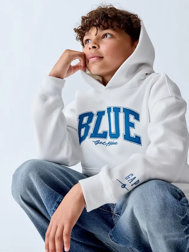 Get Blue Çocuk Vintagesoft Gevşek Kesim Kapüşonlu Sweatshirt
