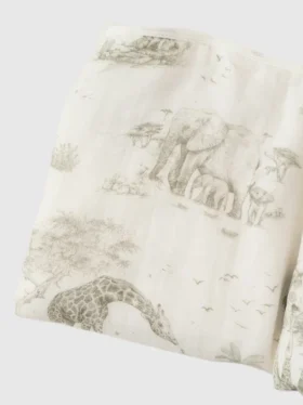 Gilded Bird Safari Toile Bambu Bebek Battaniyesi
