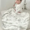 Gilded Bird Safari Toile Bambu Bebek Battaniyesi