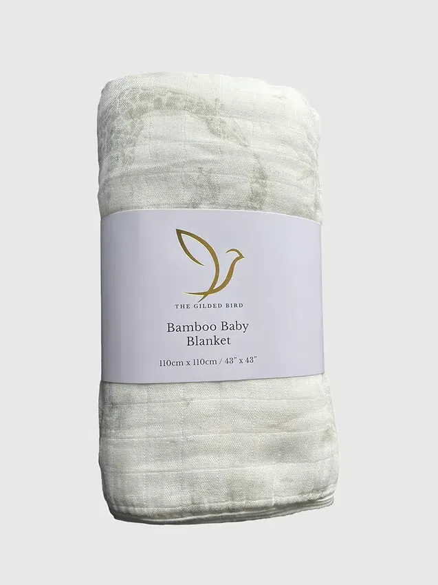 Gilded Bird Safari Toile Bambu Bebek Battaniyesi