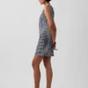 Gingham Denim Düz Kesim Mini Elbise