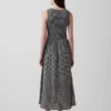 Gingham Desenli Smoklu Düşük Bel Maxi Elbise