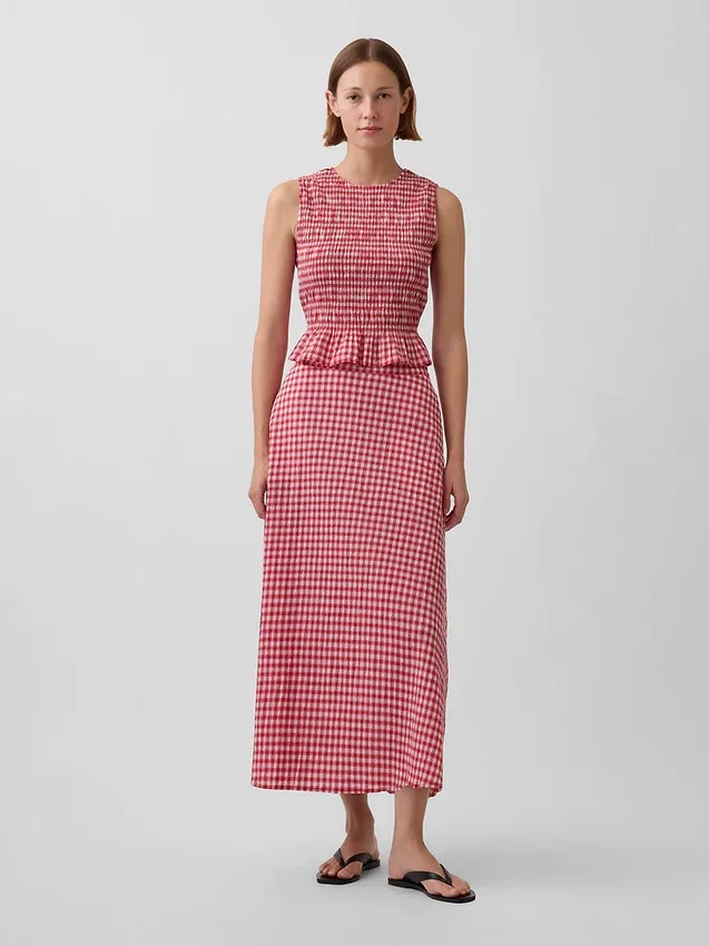 Gingham Maxi Etek