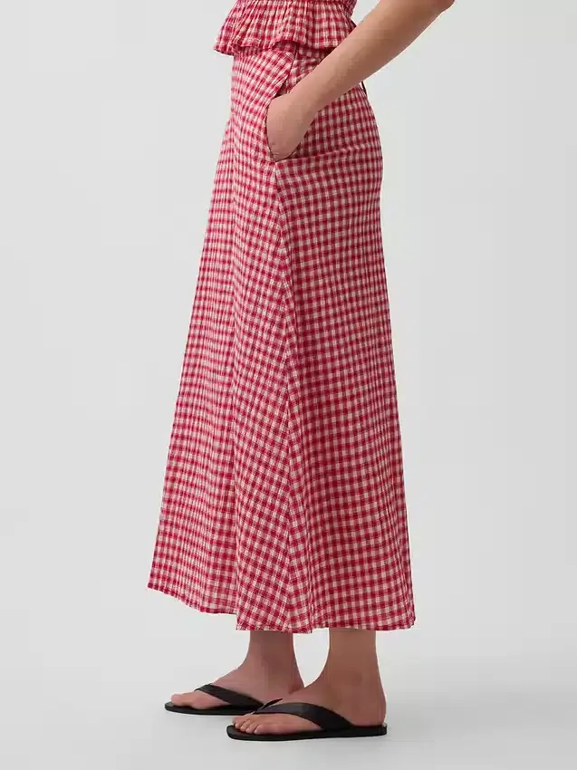 Gingham Maxi Etek
