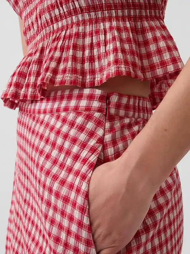 Gingham Maxi Etek