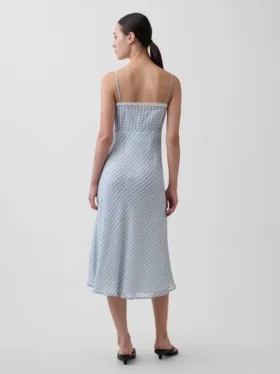 Gingham Midi Slip Elbise