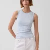 Gingham Pointelle Şeffaf Tank Top