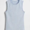 Gingham Pointelle Şeffaf Tank Top