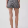 Gingham Rahat Kabarık Şortlar