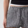 Gingham Rahat Kabarık Şortlar