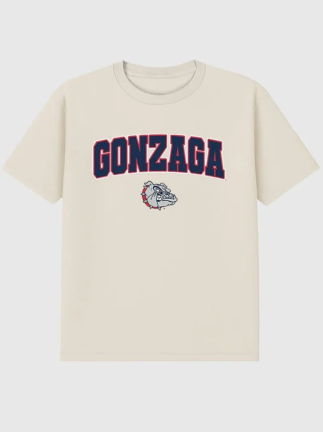 Gonzaga Üniversitesi Arch Logo Koyu Renkli Grafik Tişört