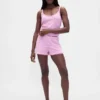 Hafif CashSoft Pointelle Kalp Desenli Pijama Şortu