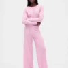 Hafif CashSoft Pointelle Kalp Desenli Pijama Pantolonları