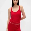 Hafif CashSoft Pointelle Kalp Desenli Pijama Tank Top