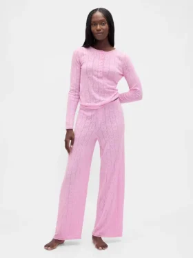 Hafif CashSoft Pointelle Kalpli Pijama Üst Giyim