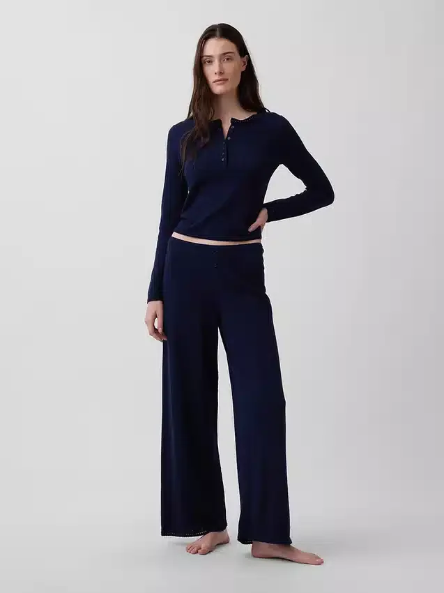 Hafif CashSoft Pointelle Kalpli Pijama Üst Giyim