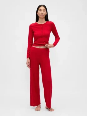 Hafif CashSoft Pointelle Kalpli Pijama Üst Giyim