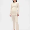 Hamile Giyim Modal Ribana Pijama Takımı
