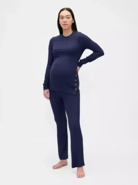 Hamile Giyim Modal Ribana Pijama Takımı