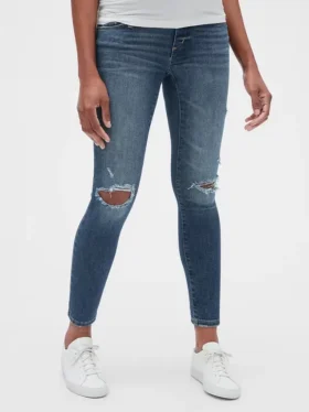 Hamile Giyim Modeli Yıpranmış Tam Panel Favorite Jeggings