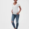 Hamile Giyim Modeli Yıpranmış Tam Panel Favorite Jeggings