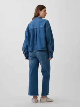 Hamile Giyim Tam Panel Stride Geniş Paça Jean’ler