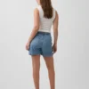 Hamile Giyim Tam Panel Ultra Yumuşak Denim Kolay Giyilebilir Şortlar