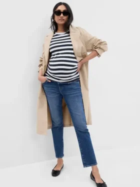 Hamile Giyim Tam Panel Vintage Slim Jean'ler