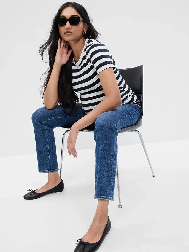 Hamile Giyim Tam Panel Vintage Slim Jean'ler