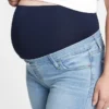 Hamile Giyim Tam Panel Yıpranmış Legging Jean'ler