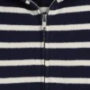 Havlu Teri Oversized Çizgili Fermuarlı Kapüşonlu Sweatshirt