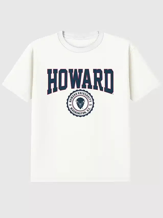 Howard Üniversitesi Kolej Arması Koyu Renkli Grafik Tişört