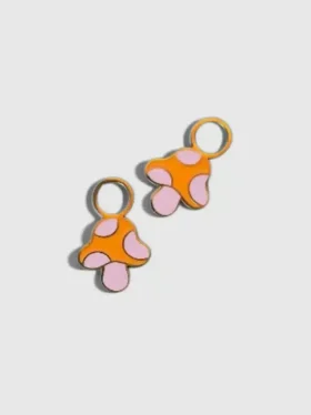 Huggie Küpeler için Co Garden Mantar Charms