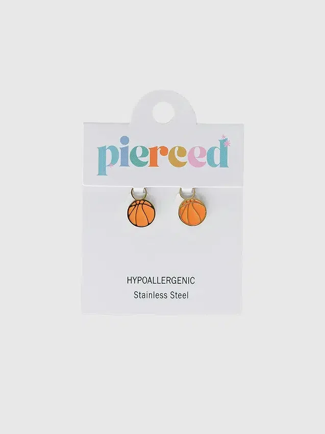 Huggie Küpeler için Pierced Co Basketbol Charmi