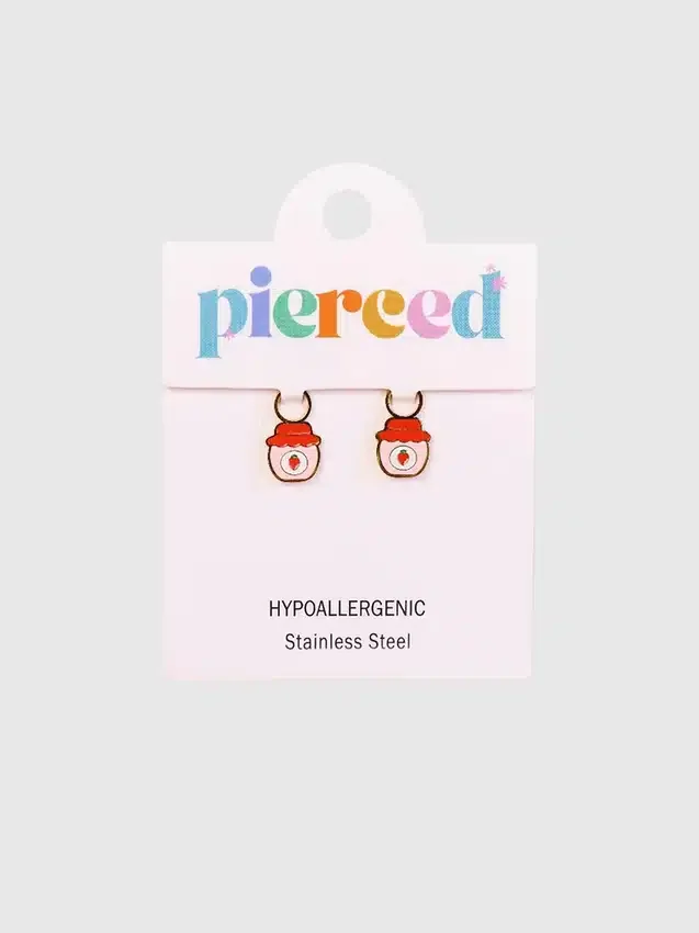 Huggie Küpeler için Pierced Co Çilek Reçeli Charms