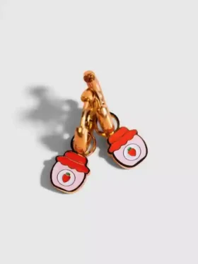 Huggie Küpeler için Pierced Co Çilek Reçeli Charms